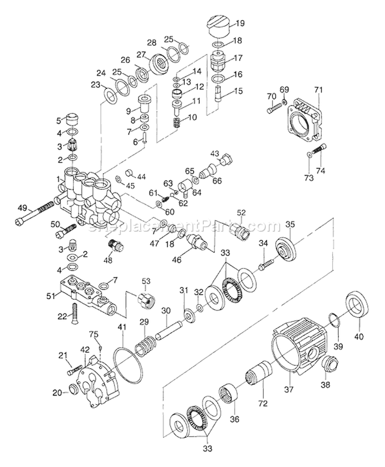 Page A Diagram and Parts List for 1292-2  Briggs and Stratton Pressure Washer